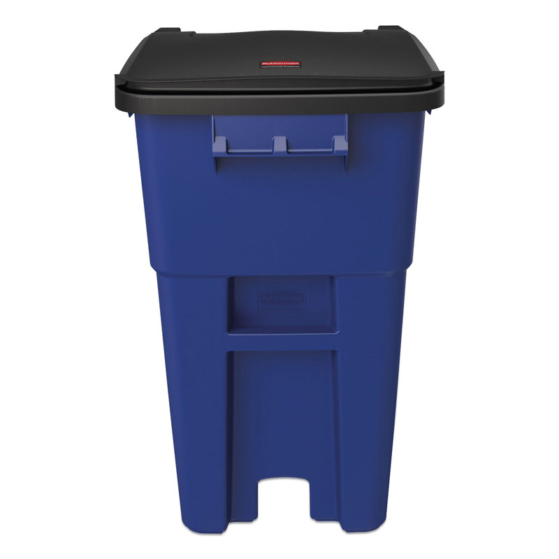 Resin Outdoor Trash & Recycling Bin - 50 Gallons, Blue