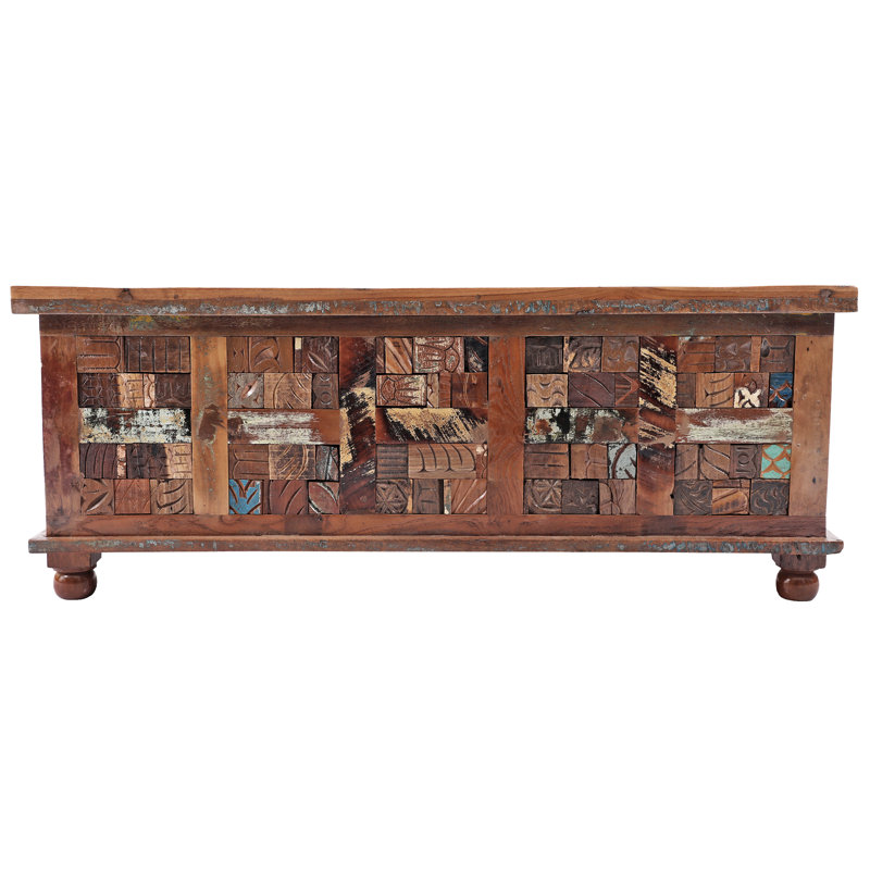 Beyza Antique Solid Wood Trunk Box