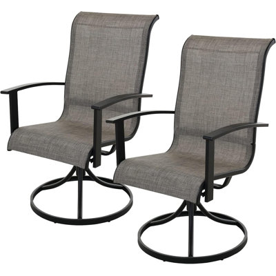 Ensemble de 2 tabourets de bar pivotants d'extérieur à hauteur de comptoir olilawn