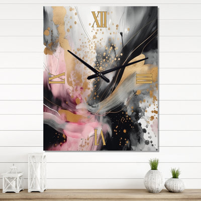 Texture Splash Marble III - Horloge murale abstraite en marbre