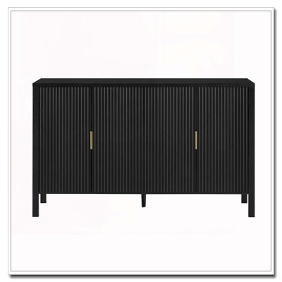 57.5" Stripe Door Storage Cabinet with Back-of-Door Racks, Side Hooks, and Adjustable Shelves