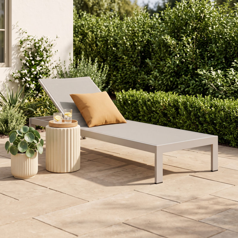 Aynura 25" Patio Chaise Lounge, Gray