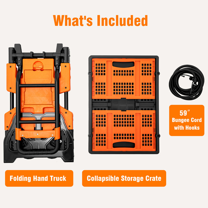 2 In 1 Folding Hand Truck, Orange