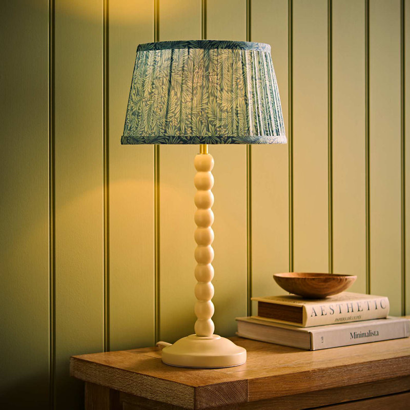 Herdis Wood Table Lamp, Cream