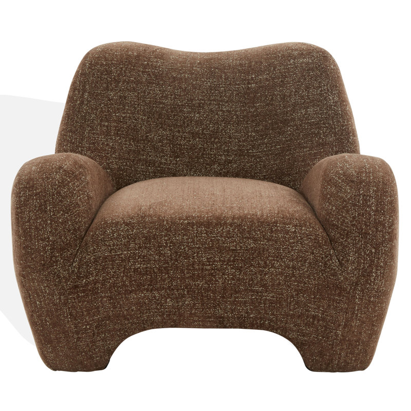 Randal Chenille Accent Chair, Dark Brown