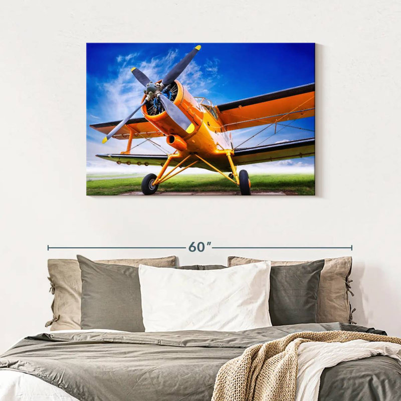 Mehar Orange Airplane, 30" H x 45" W