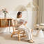 Chaise d'appoint en rotin avec structure en bois d'hévéa pour chambre à coucher, naturel