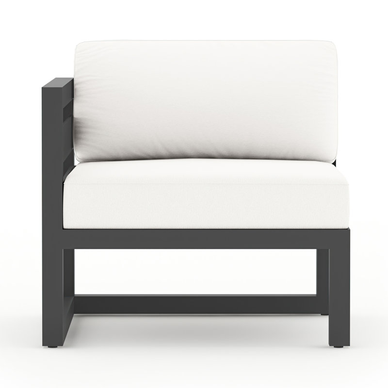 Avion Outdoor One Arm Lounge Chair, Canvas Natural Sunbrella® Canvas, Slate