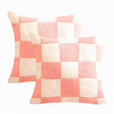 Ultra Soft Checkerboard Microfiber Pillowcase Set - Cozy Fuzzy Gingham Cushion Covers for Home Decor - Sofa Couch Throw Pillow Covers