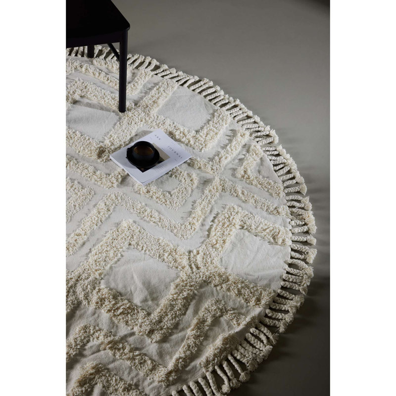 Round No Pattern And Not Solid Colour Hand Woven 200cm X 200cm Area Rug