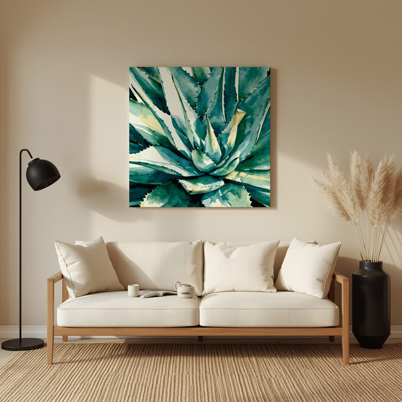 Aquarelle botanique 56, art mural en métal vert