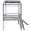 Lit mezzanine pour lit simple avec glissade en gris, tableau noir en forme de maison et bande séduisante sur le toit, 6 ans et plus gris, maison pour plus de ans-1148340719