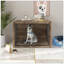 Meuble en bois pour cage de chien avec portes doubles, chenil d'intérieur durable et élégant pour animaux de compagnie