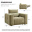 Canapé inclinable électrique surdimensionné moderne en chenille de 119 cm de large avec un seul moteur et appui-tête réglable manuellement