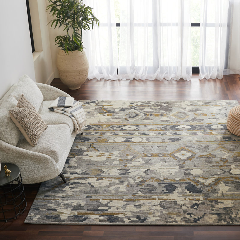 Tapis en laine noué à la main Salzer Shadow Clay, Rectangulaire 2 pi x 3 pi
