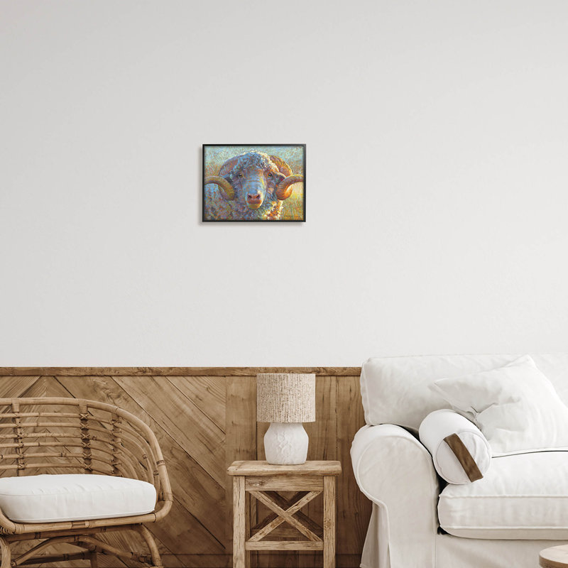 «Country Sheep Modern Portrait», estampe numérique par Rita Kirkman, H 11 po x l 14 po x P 1,5 po