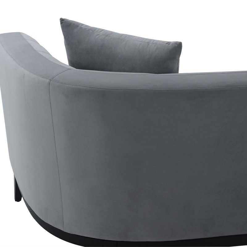 Ziggy 93'' Velvet Sofa, Gray Polyester