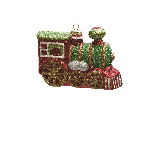 Ornement de train de Noël multicolore et scintillant 4,25 "Merry & Bright
