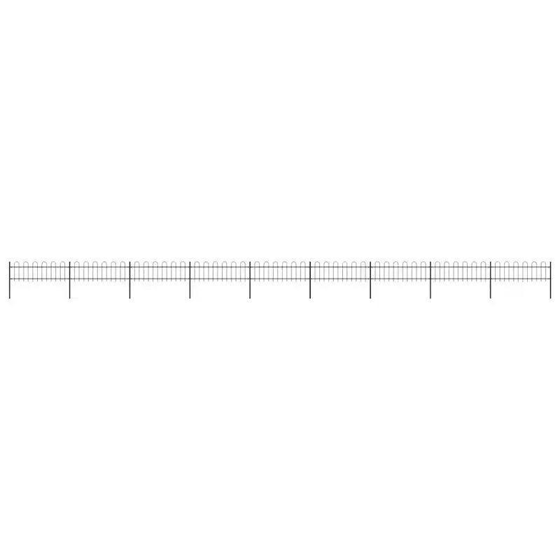 Danyel Garden Fence Hoop Top Steel Outdoor Panels Barrier Border Multi Sizes, 110cm H x 1530cm W x 2cm D