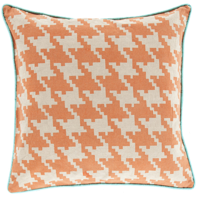 Geometric Cotton Throw Pillow, 20" x 20", Lime, No Fill