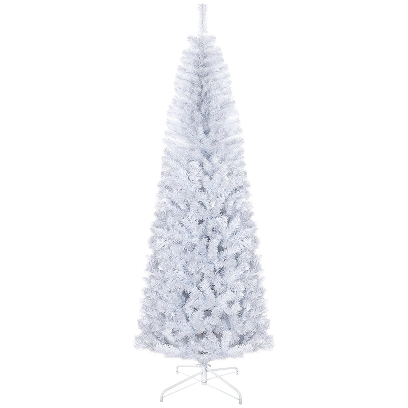 Arbre de Noël artificiel 7 pi 7 pi avec support, 818 pointes, décoration d'intérieur pour maison de vacances, blanc, Blanc