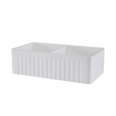 33.25'' L Double Bowl Ceramic Kitchen Sink
