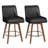 Extra-Wide 360° Swivel Bar Stool With Pocket Spring Seat & Solid Wood Base-2111622678