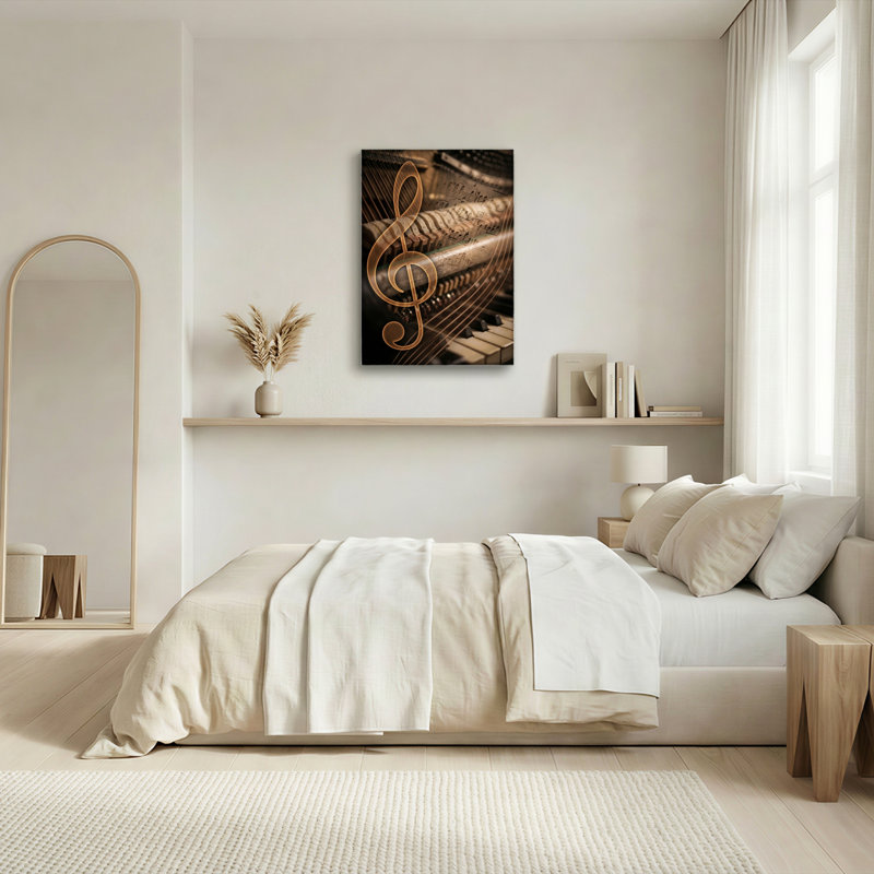 Ensemble de 1 tableau sur toile avec notes de musique, 48"H x 32"W, Wrapped Canvas
