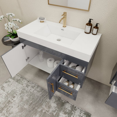 Ensemble de meuble-lavabo simple mural 41,9 "
