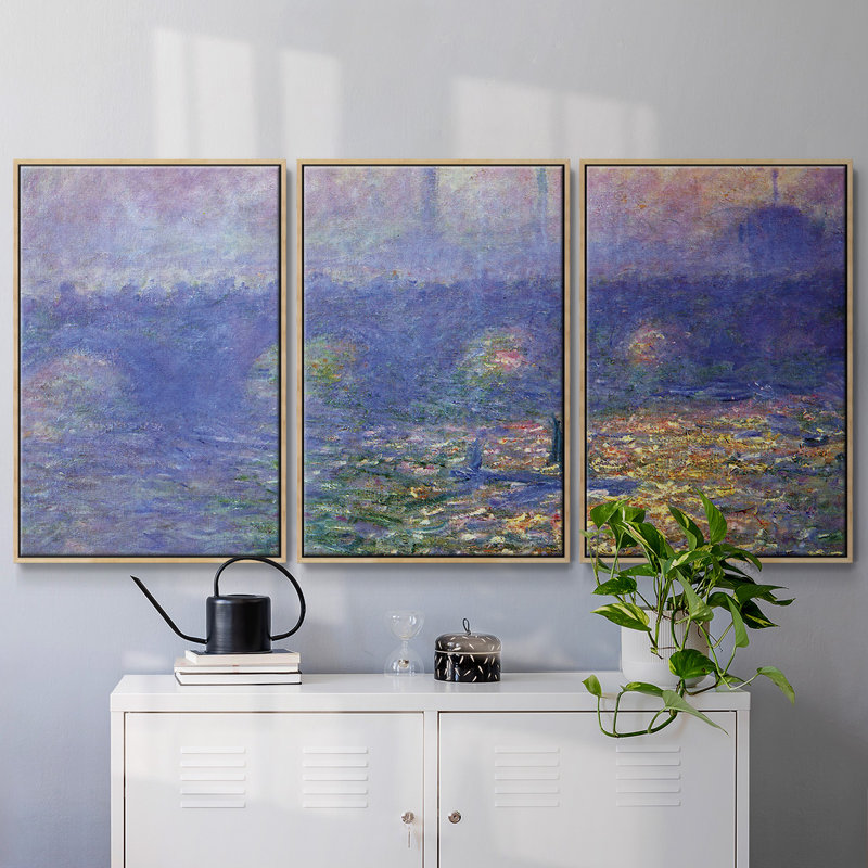 Waterloo Waterloo par Monet, 3 pièces, H 40 po x l 78 po x P 2 po, Naturel