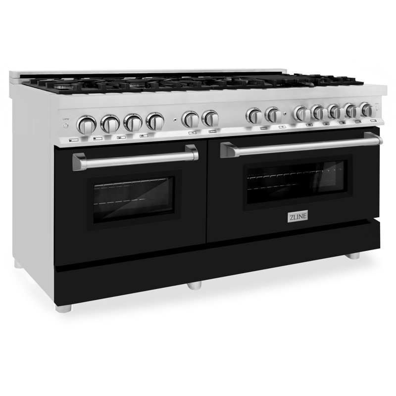 ZLINE 60" Legacy Dual Fuel Range, Black Matte Stainless Steel