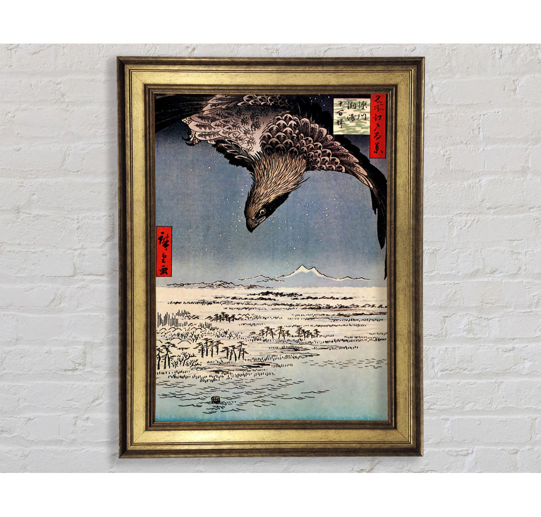 Hiroshige Vogel im Flug - Einzelner Bilderrahmen Kunstdrucke