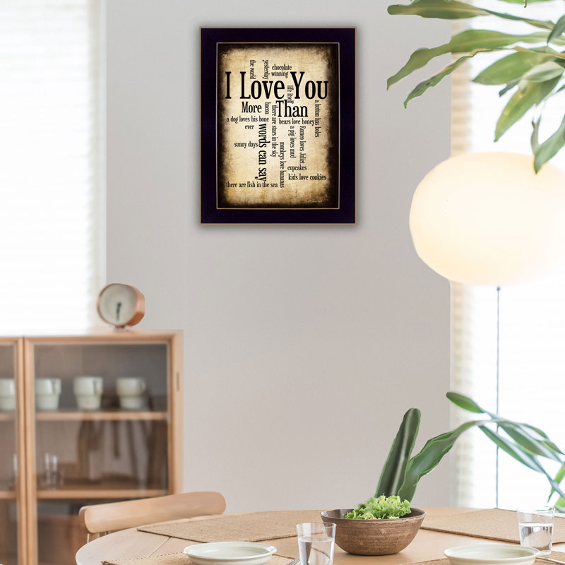 «I Love You», art mural encadré pour le salon, décoration murale pour la chambre à coucher par Susan Ball
