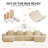 Boneless 6-Seat Modular L Shape Velvet Sectional Boneless Sofa, No Assembly Required with French Edge Piping-52453231