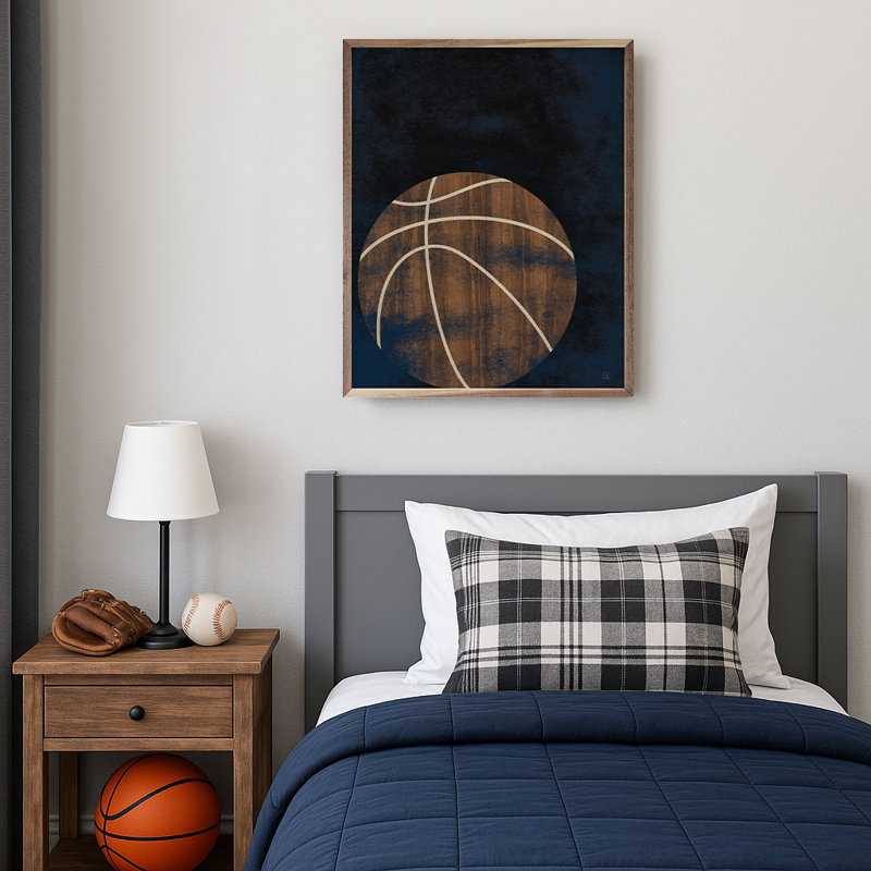 Basketball Wood par Sarah Adams, H 20 po x l 16 po