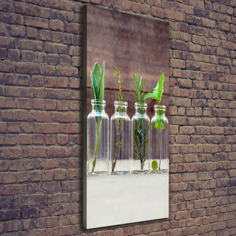 Herbs In Jars - Wrapped Canvas Print