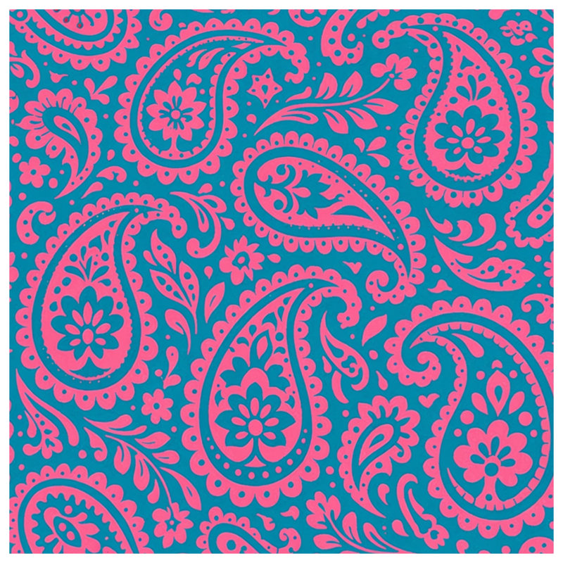 Édredon rose à motif cachemire bleu, King