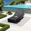 Housse de chaise longue imperméable pour l'extérieur, résistante au vent et à la poussière avec cordons élastiques (H 77 po x l 26 po x H 15,4 po), noir
