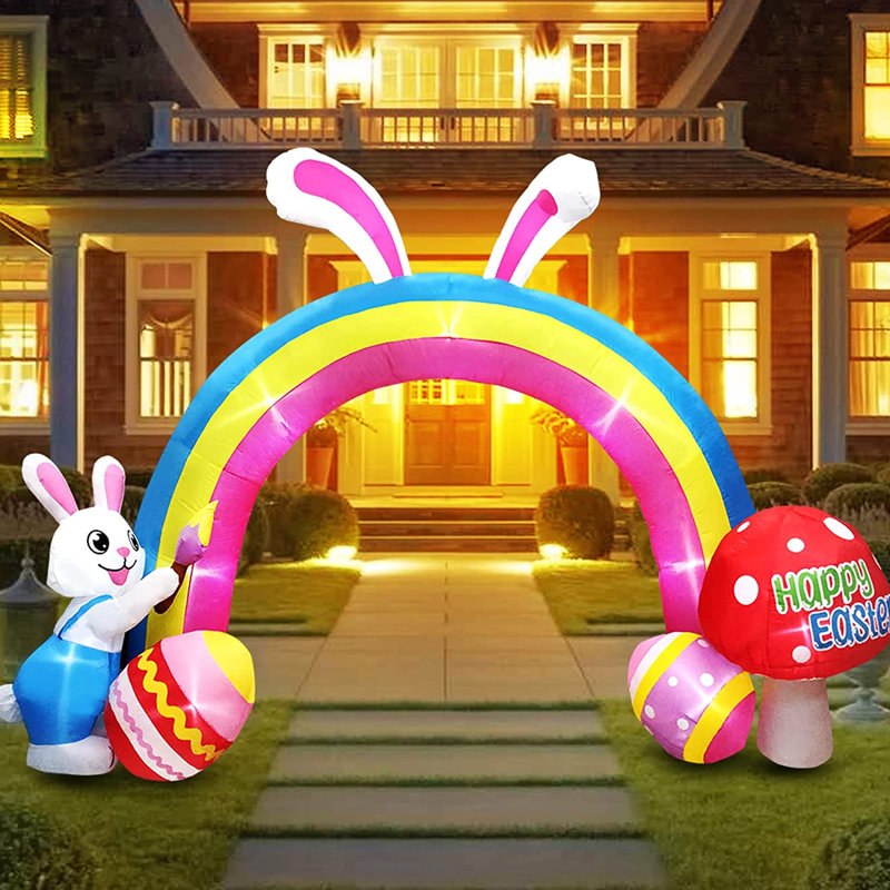 Arcade avec lapin et œufs gonflables
