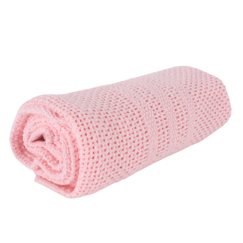 Brunson Cotton Stroller Blanket, Pink