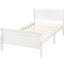 Lit plateforme simple blanc en bois massif avec tête de lit et cadre