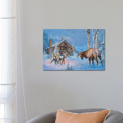 «Magic Happens - Elk», reproduction d'art sur toile tendue