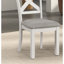 Contemporary 7Pc Dining Set White Oak Table W Leaf 6X Side Chairs Cross Back Cushion Seat Chair