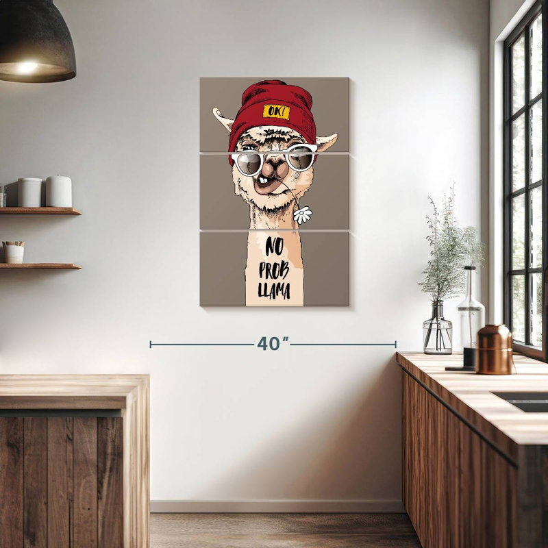 Tergel Hipster Llama, 38" H x 24" W