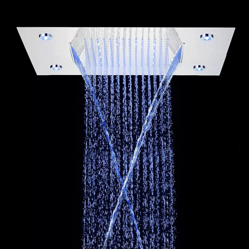 Pomme de douche 2,5 GPM GPM avec DEL basée sur la température