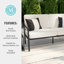 Causeuse de patio avec cadre en acier Martha Stewart Lily Pond
