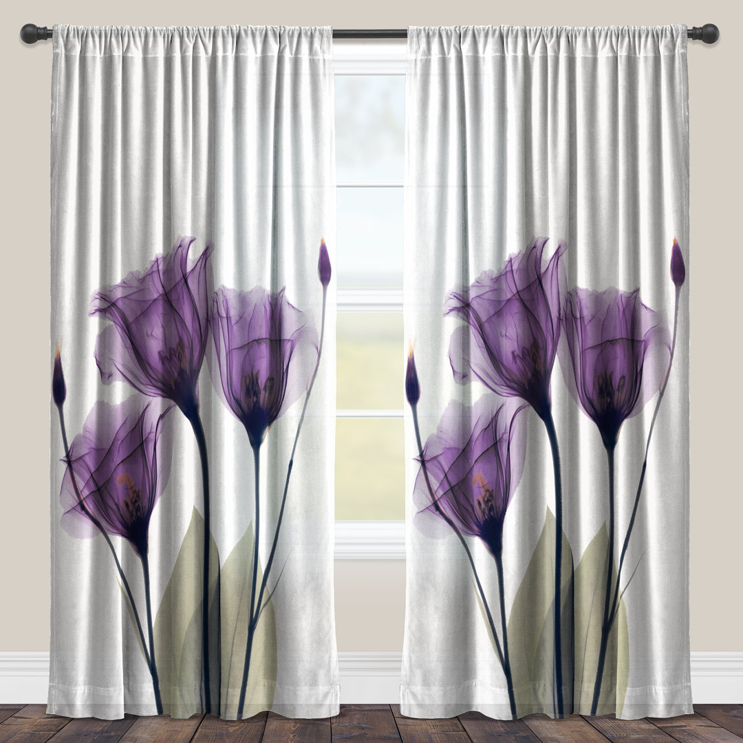 Ombre Bloom Sheer Window Panel Laural Home Curtain