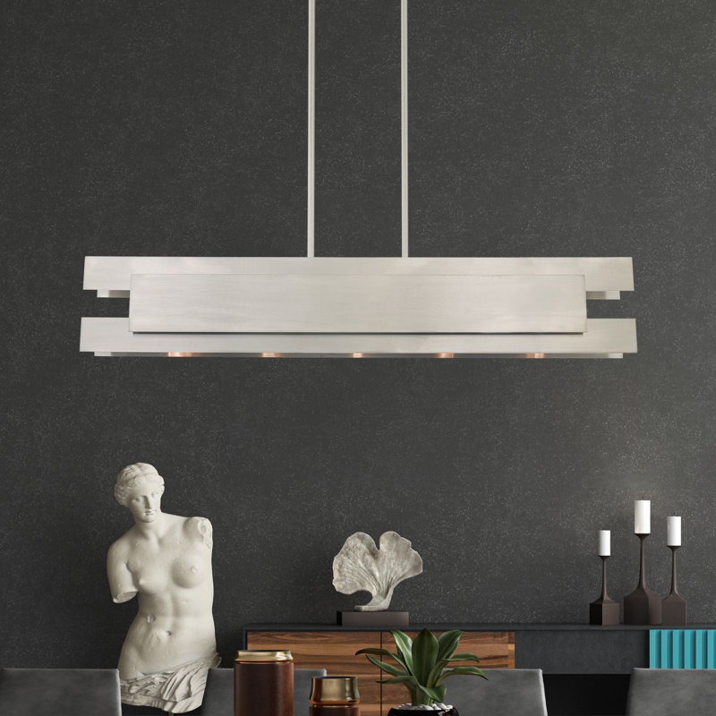 Lustre à 5 lumières Varick, Nickel brossé