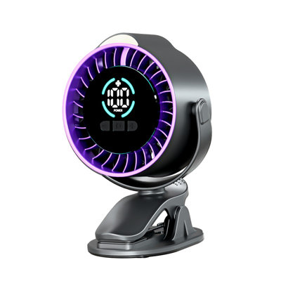 Kbndieu Clip On Rechargeable Fan with LED Night Light 100-Speed Need Long Press Adjustment