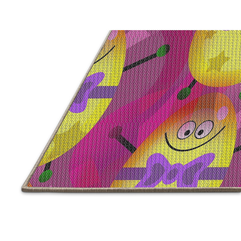 Tapis décoratif rose Pettiford, Rectangle 5 pi x 7 pi